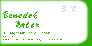 benedek maler business card